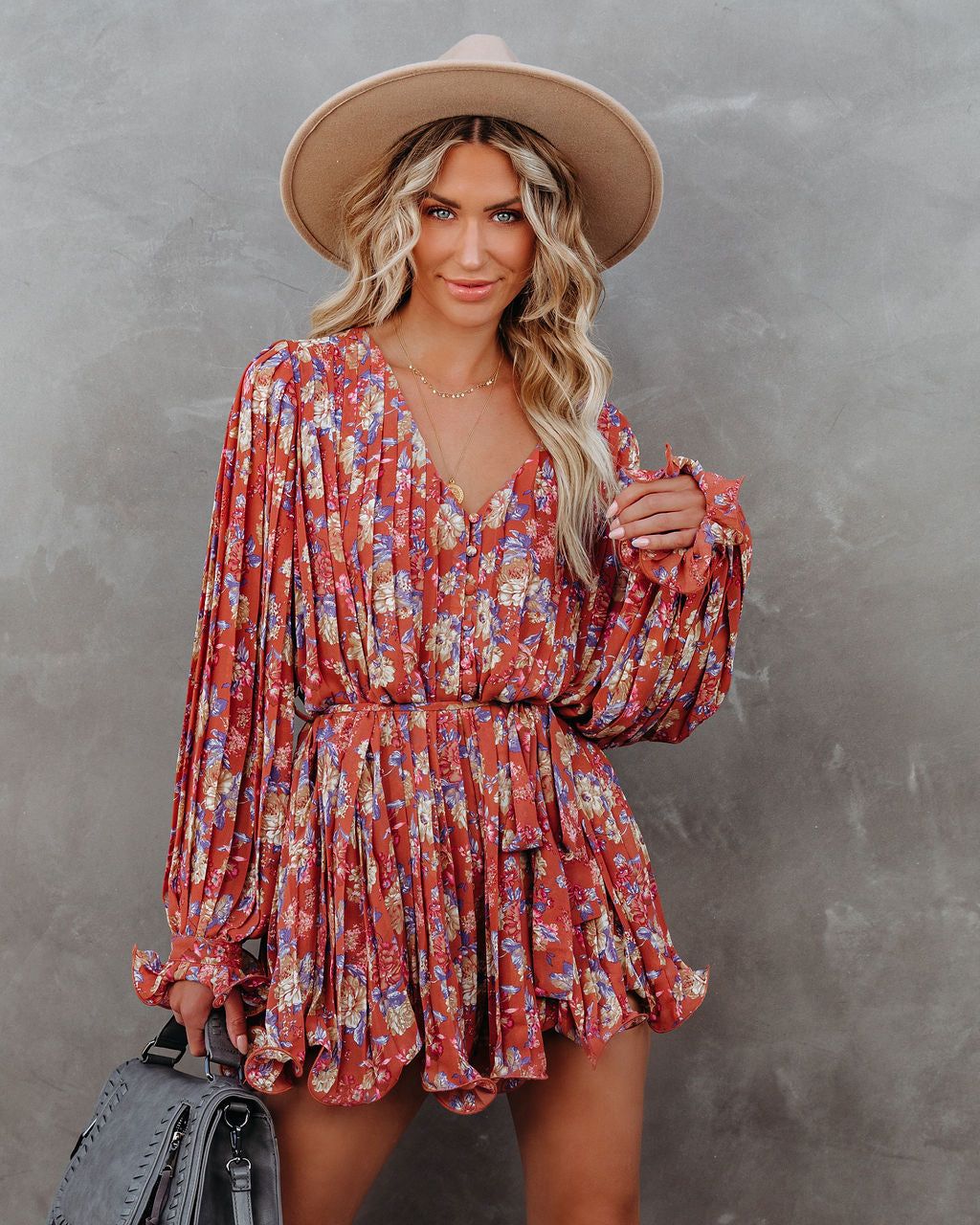 Grow Closer Floral Pleated Romper - FINAL SALE sold by Vici product image thumbnail 7