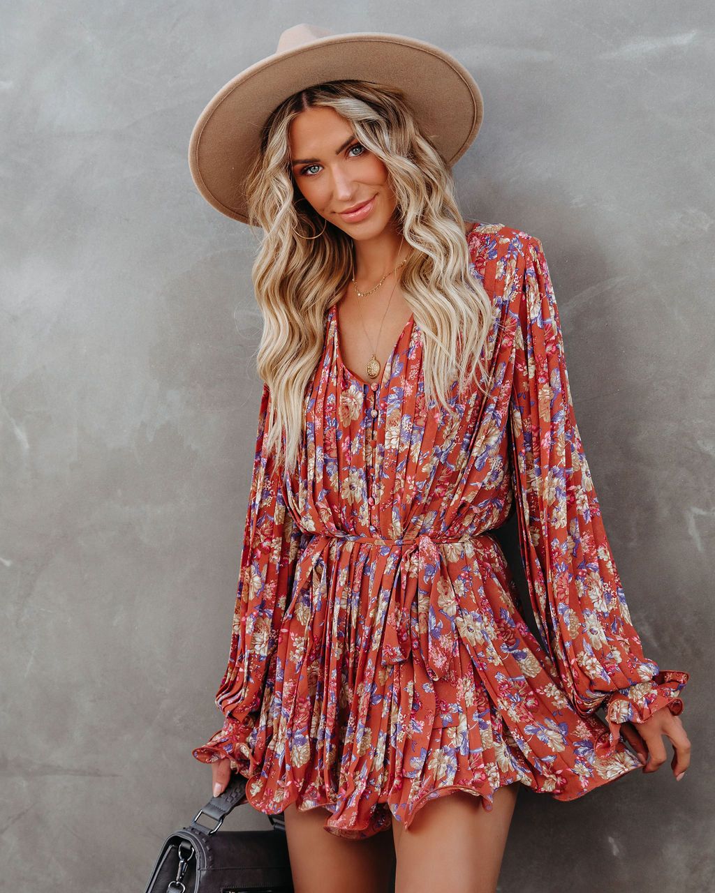 Grow Closer Floral Pleated Romper - FINAL SALE sold by Vici product image thumbnail 3