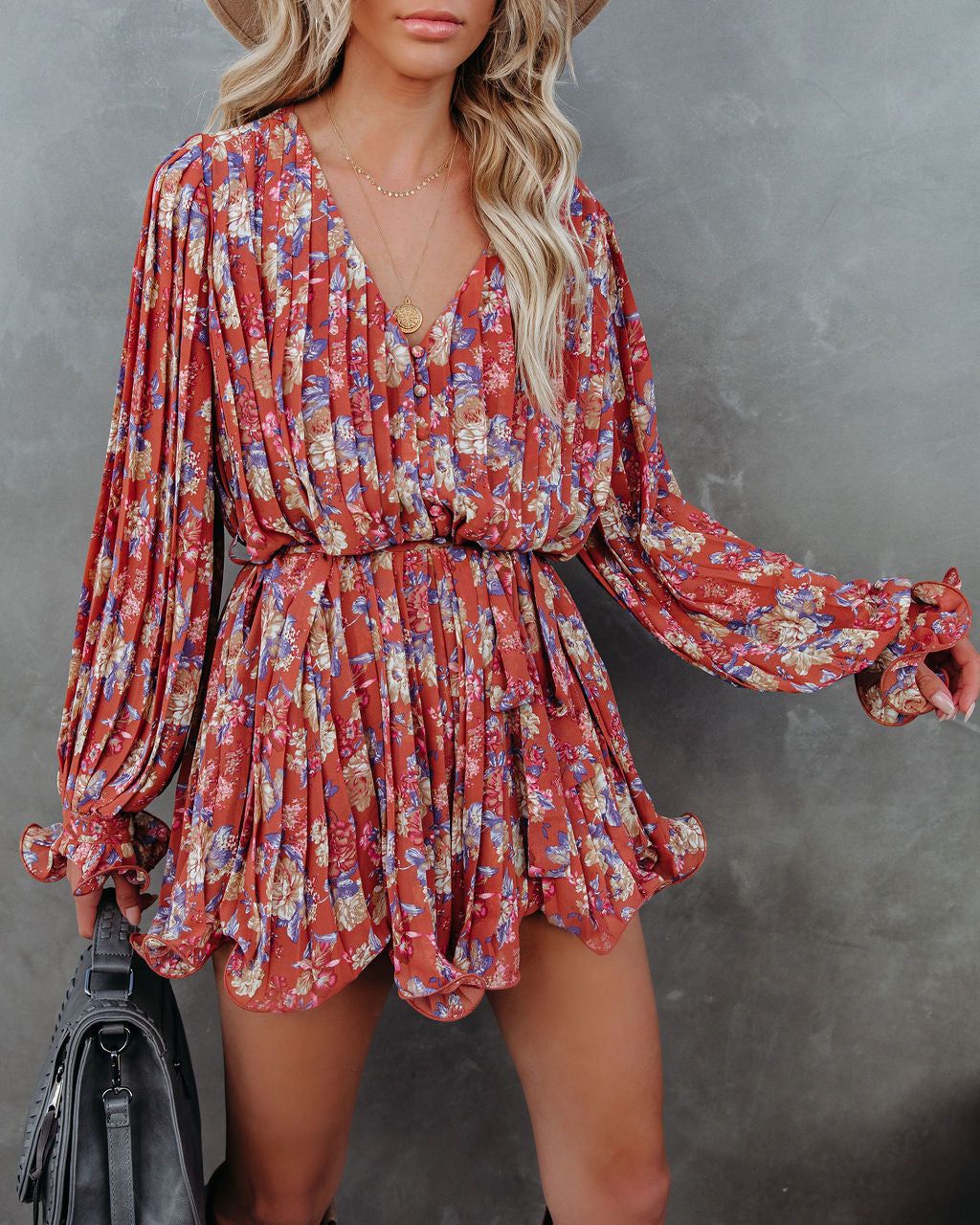Grow Closer Floral Pleated Romper - FINAL SALE sold by Vici product image thumbnail 6