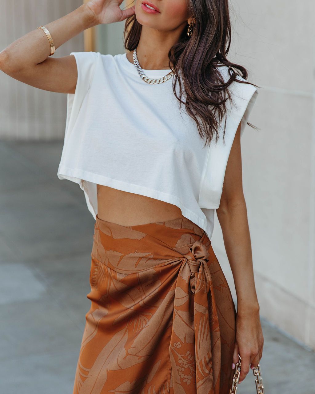 Nastia Cotton Cropped Tee - Ivory - FINAL SALE sold by Vici product image thumbnail 5
