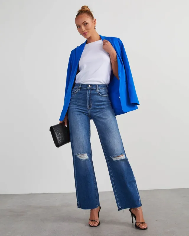 VICI Icon Distressed High Rise Straight Jeans sold by Vici