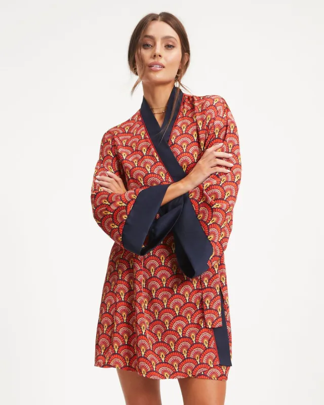 Grace Satin Printed Kimono Robe sold by Vici