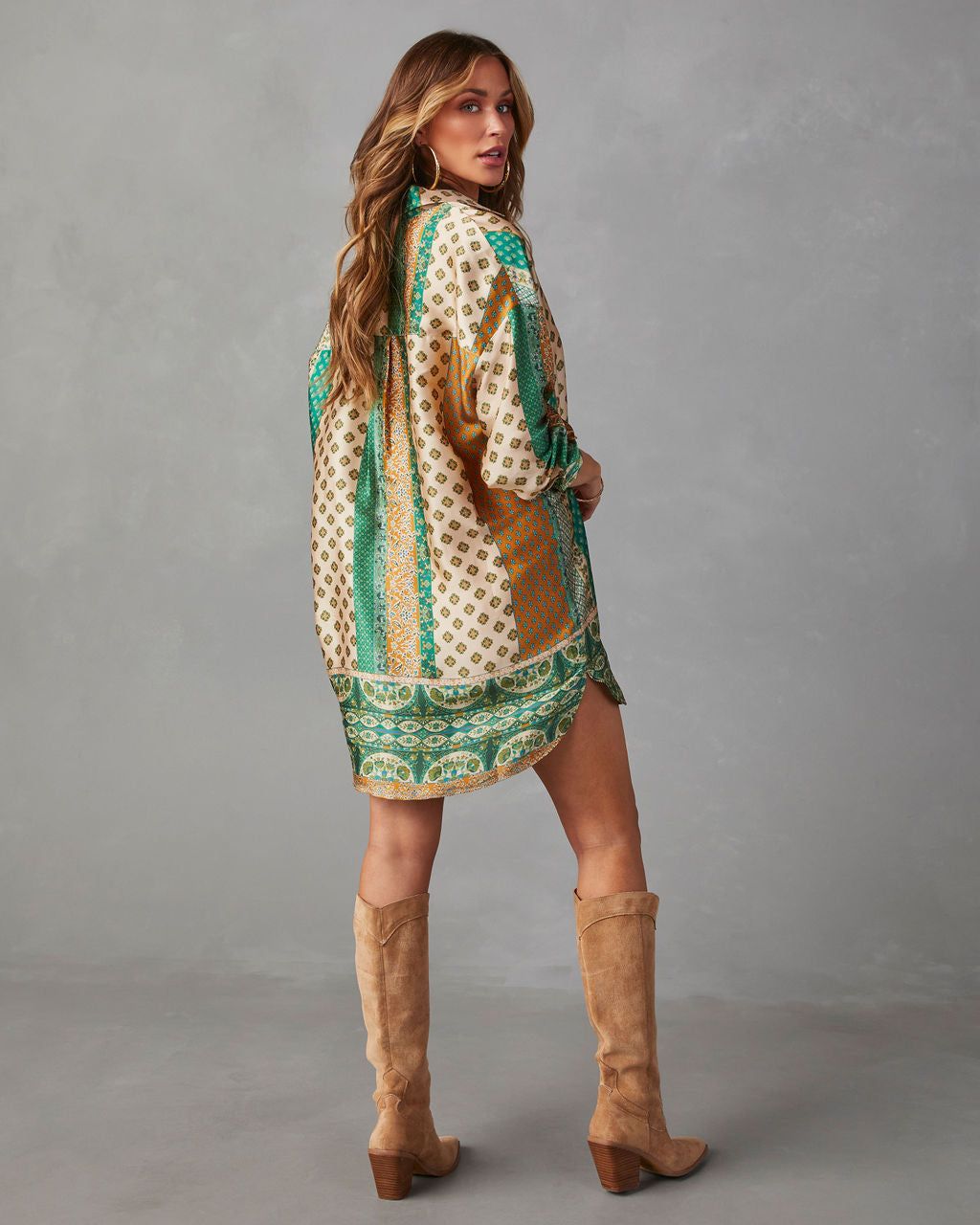 Tropical State Of Mind Button Down Shirt Dress sold by Vici product image thumbnail 4