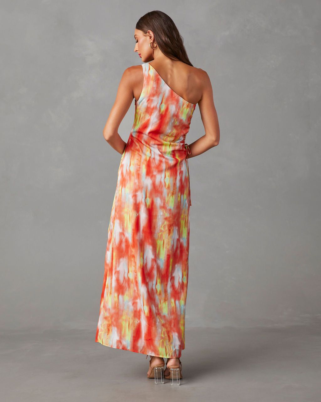 Finest Hour One Shoulder Maxi Dress - Orange/Multi - FINAL SALE sold by Vici product image thumbnail 2