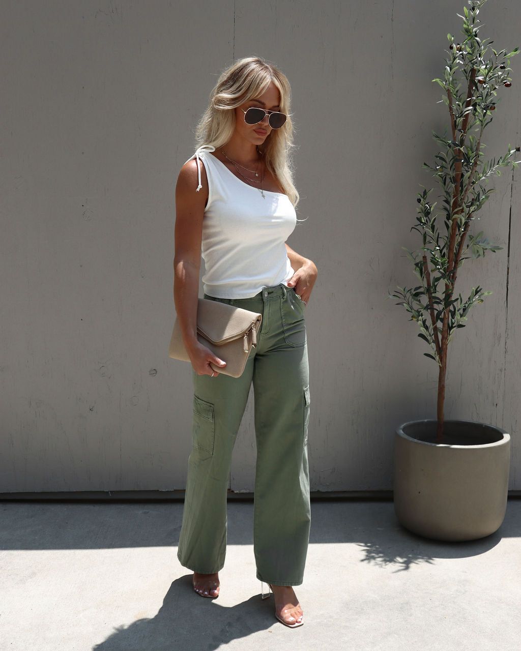 Keeping Busy One Shoulder Ruched Top - White - FINAL SALE sold by Vici product image thumbnail 5