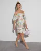 Ariana Off The Shoulder Floral Mini Dress sold by Vici