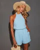 Lumi Halter Neck Elastic Waist Pocketed Romper sold by Vici