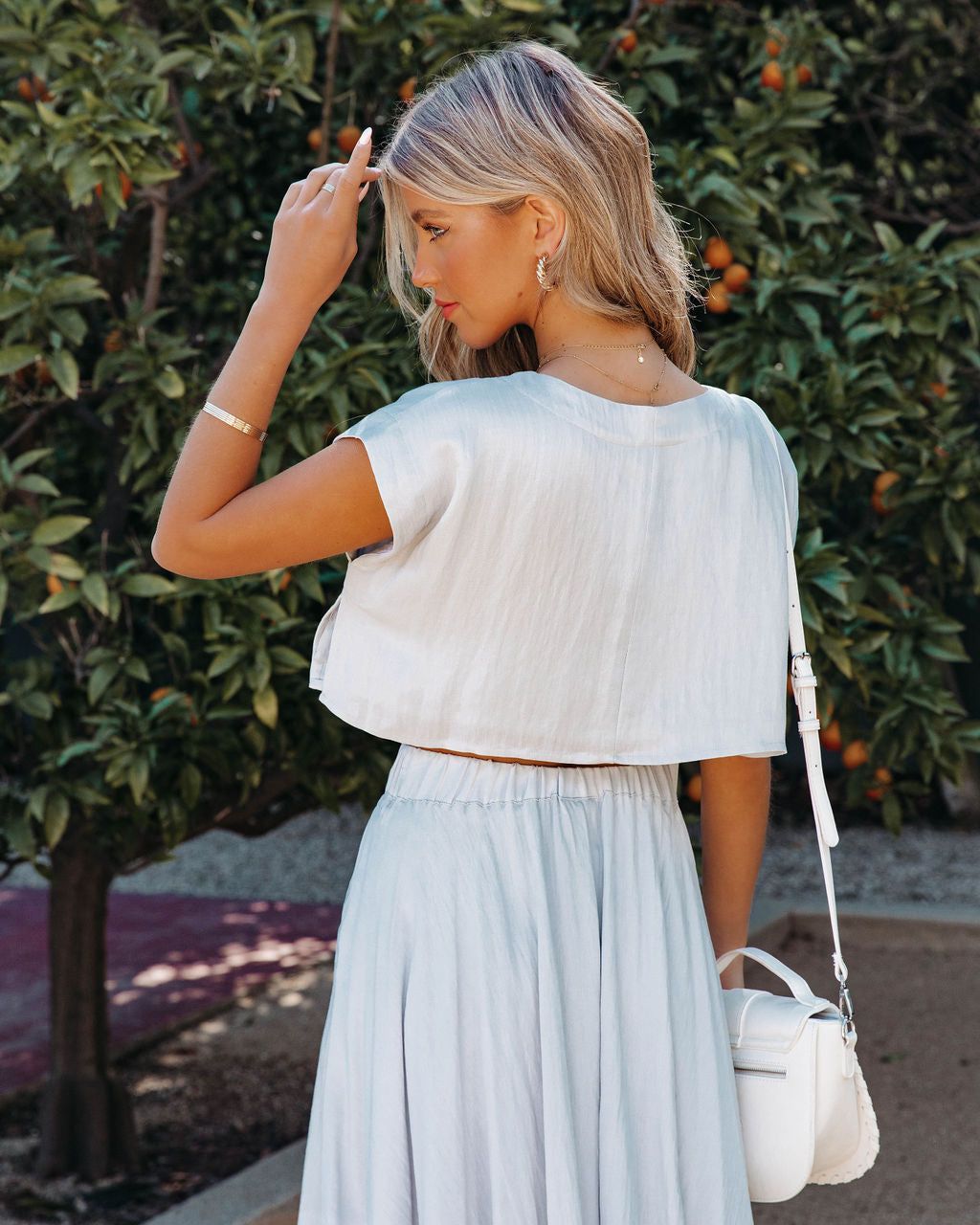 Veronica Woven Crop Top - Blue - FINAL SALE sold by Vici product image thumbnail 2