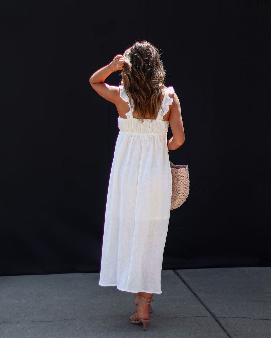 Melia Flutter Sleeve Midi Dress - White - SALE sold by Vici product image thumbnail 2