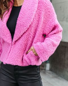 Wednesdays We Wear Pink Teddy Pocketed Jacket sold by Vici