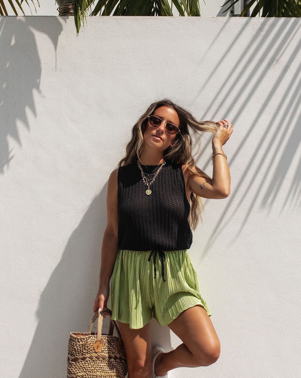 Florencia Knit Cotton Top - Black - FINAL SALE sold by Vici