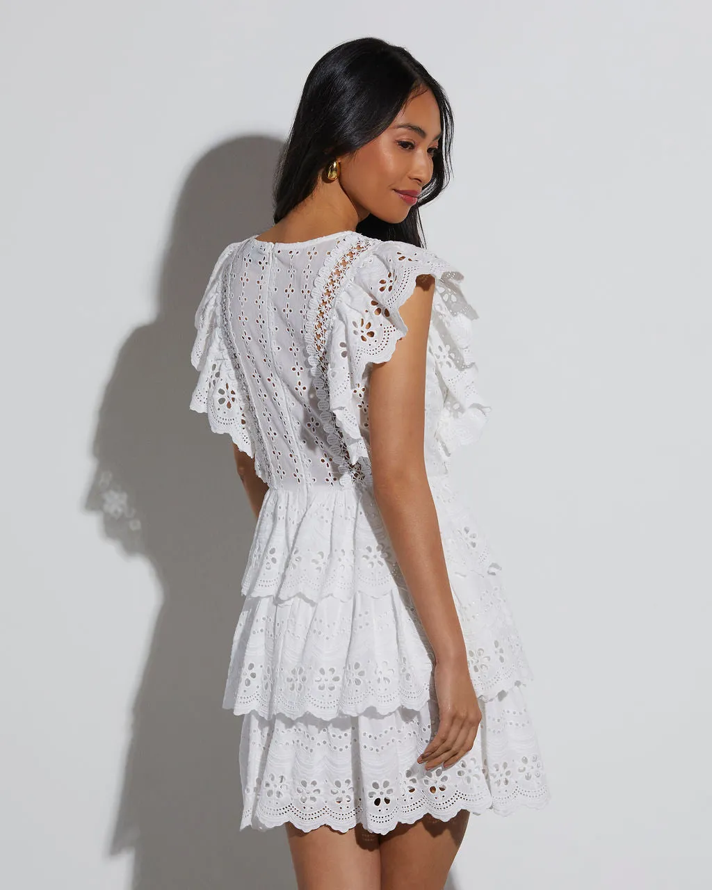 Lumina Eyelet Embroidered Mini Dress sold by Vici product image thumbnail 5
