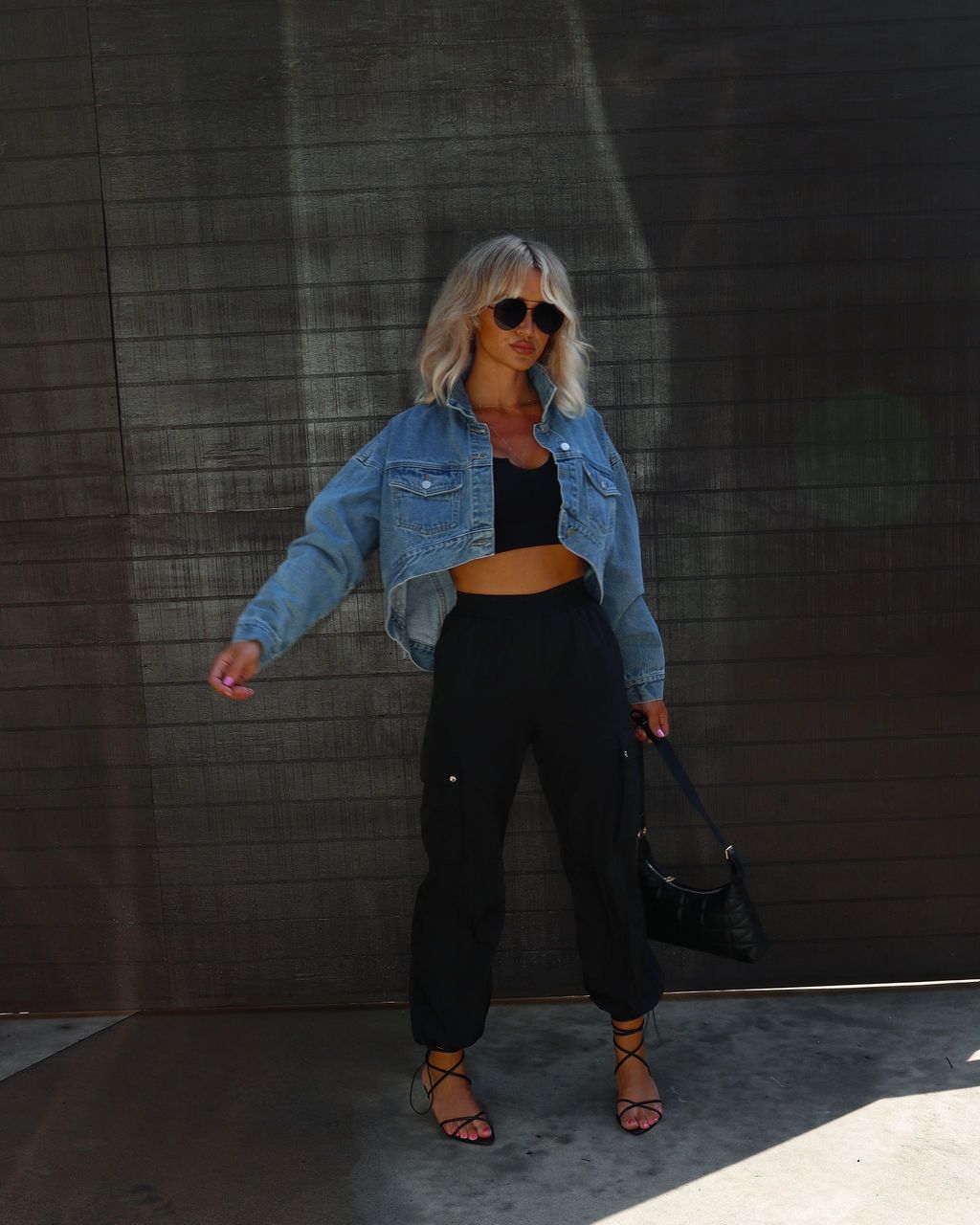 Jorise Cropped Denim Jacket - Denim sold by Vici