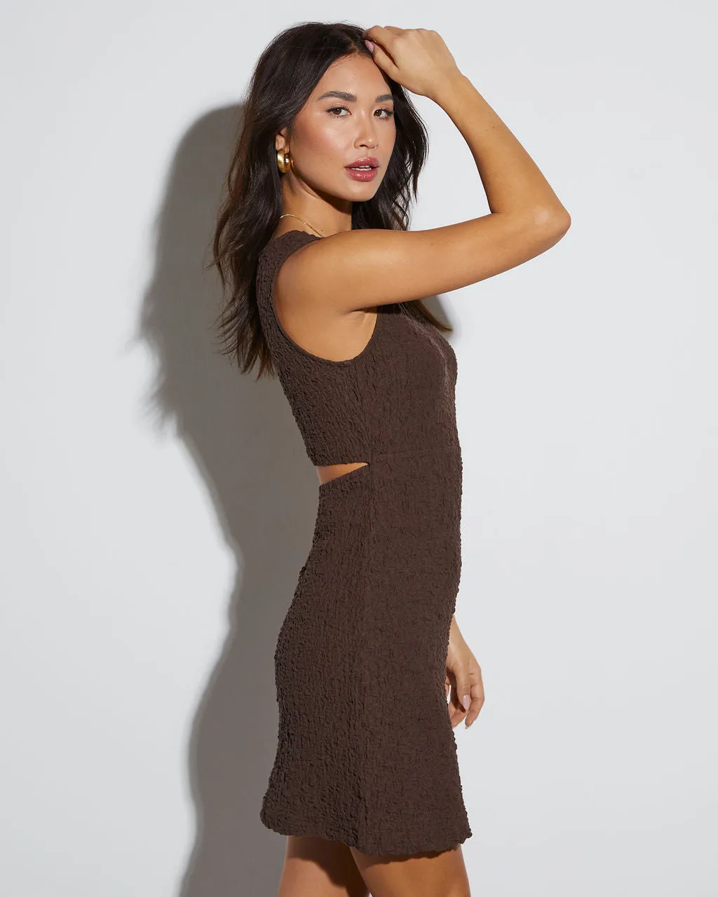 Dani Textured Back Cutout Mini Dress sold by Vici product image thumbnail 4