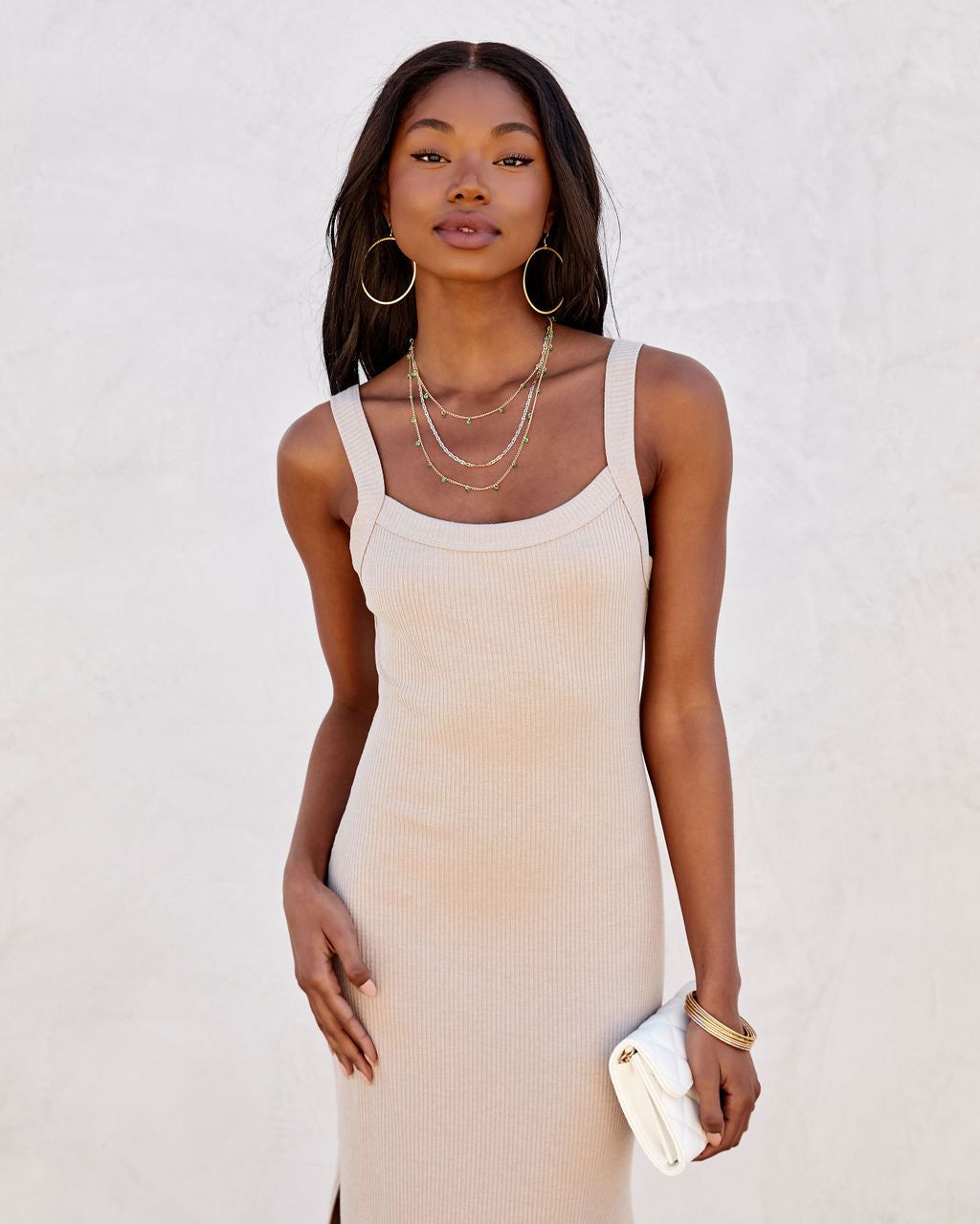 Eden Ribbed Midi Dress - Taupe - FINAL SALE sold by Vici product image thumbnail 7