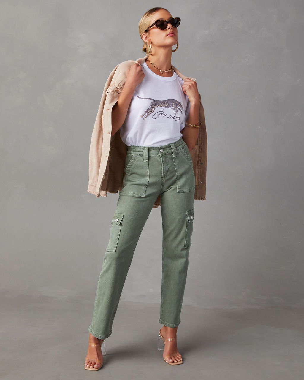 Paris Cheetah Graphic Tee - White - SALE sold by Vici product image thumbnail 2