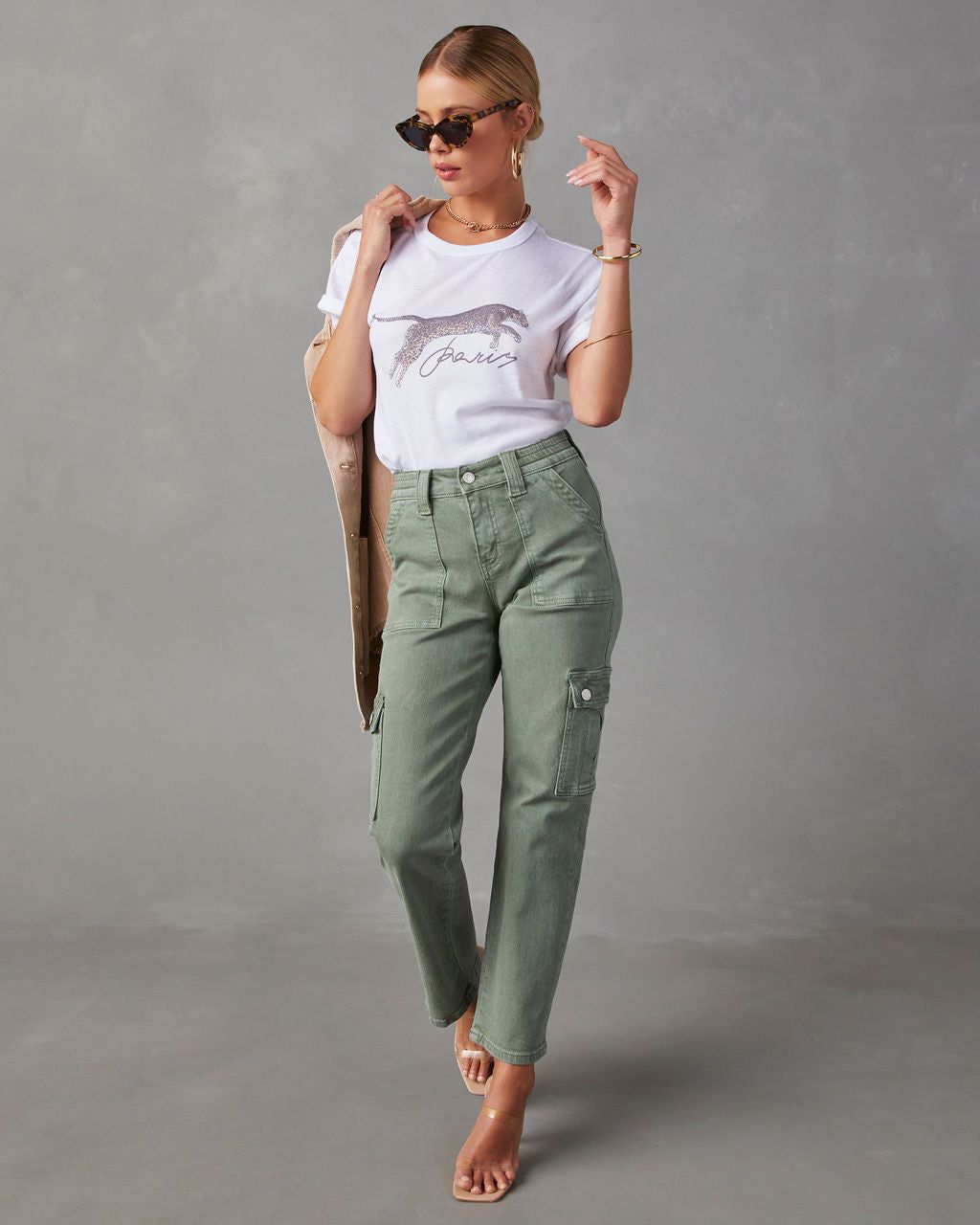 Paris Cheetah Graphic Tee - White - SALE sold by Vici product image thumbnail 5