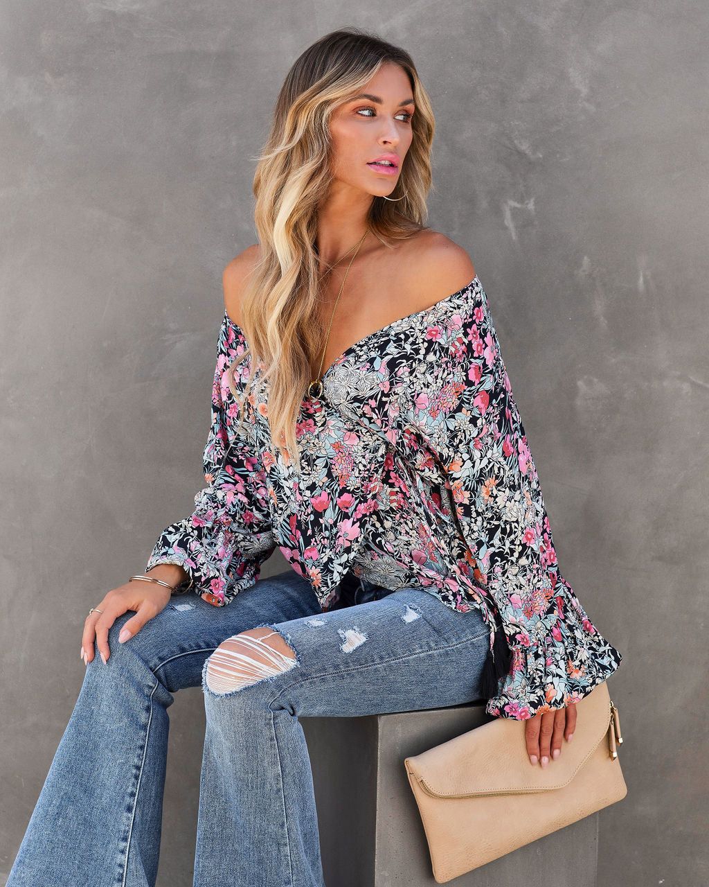 Blossom Babe Floral Wrap Top sold by Vici product image thumbnail 5