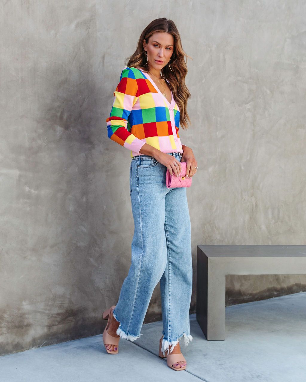 Full Of Dreams Knit Checkered Button Front Cardigan - FINAL SALE sold by Vici product image thumbnail 6