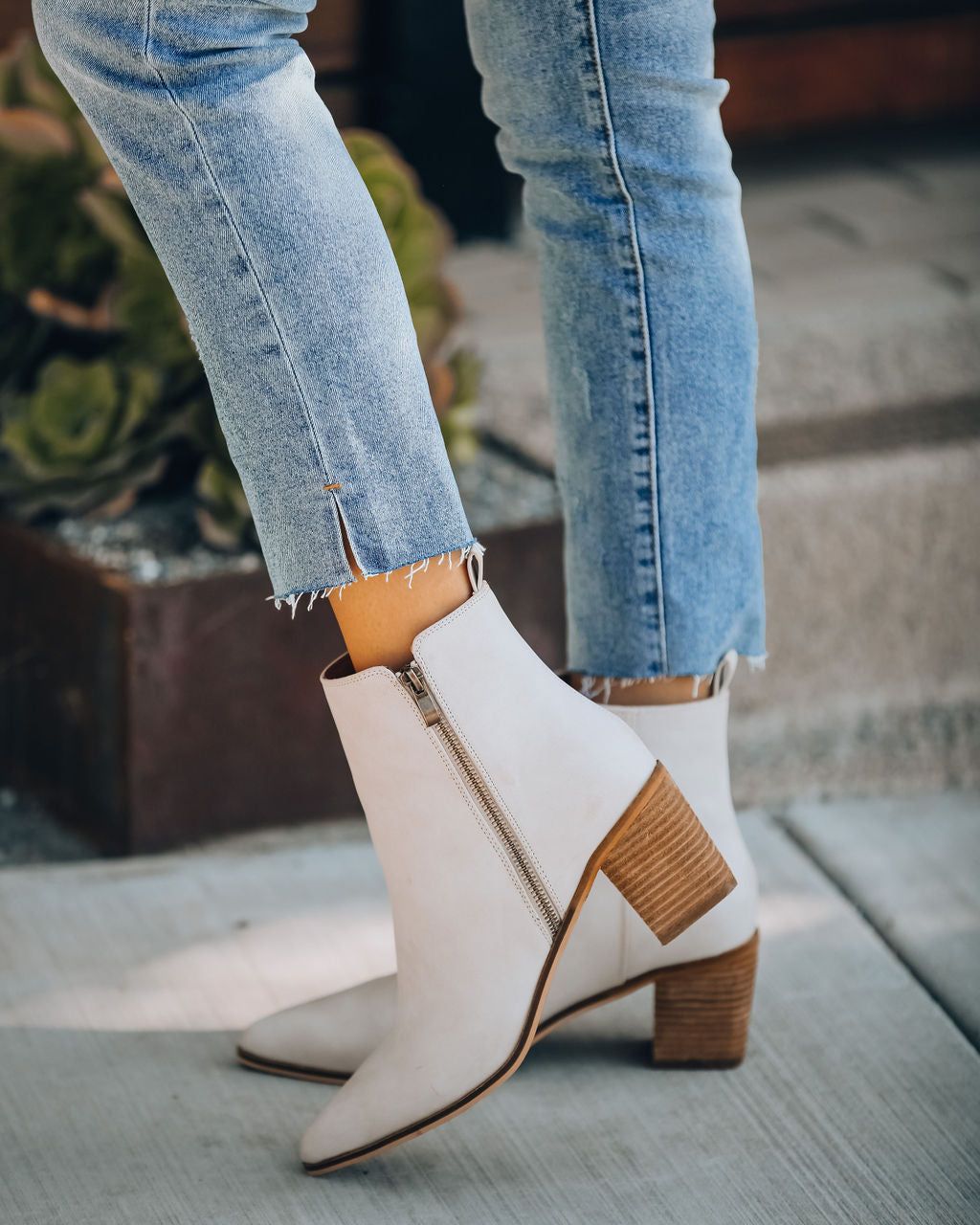 District Heeled Zip Bootie - Sand - FINAL SALE sold by Vici