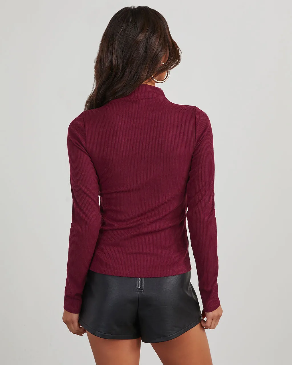 Never Average Mock Neck Ribbed Long Sleeve Top sold by Vici product image thumbnail 5