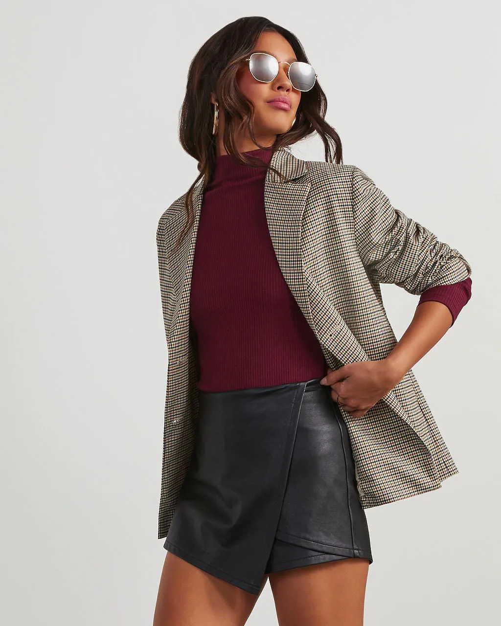 Never Average Mock Neck Ribbed Long Sleeve Top sold by Vici product image thumbnail 3