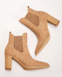 Autumn Chic Ankle Boots - Beige sold by Vici