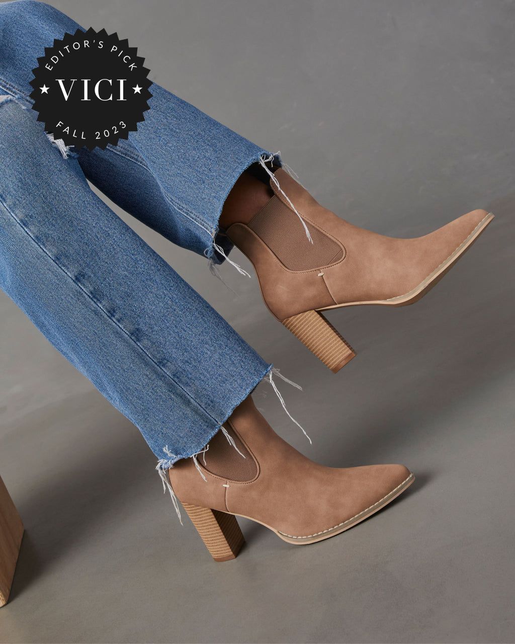 Autumn Chic Ankle Boots - Beige sold by Vici