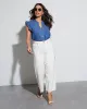 Ajay Denim Short Sleeve Blouse sold by Vici