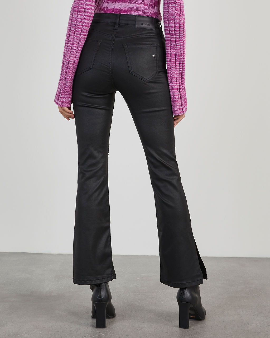 Wednesday High Rise Coated Bootcut Pants sold by Vici product image thumbnail 5
