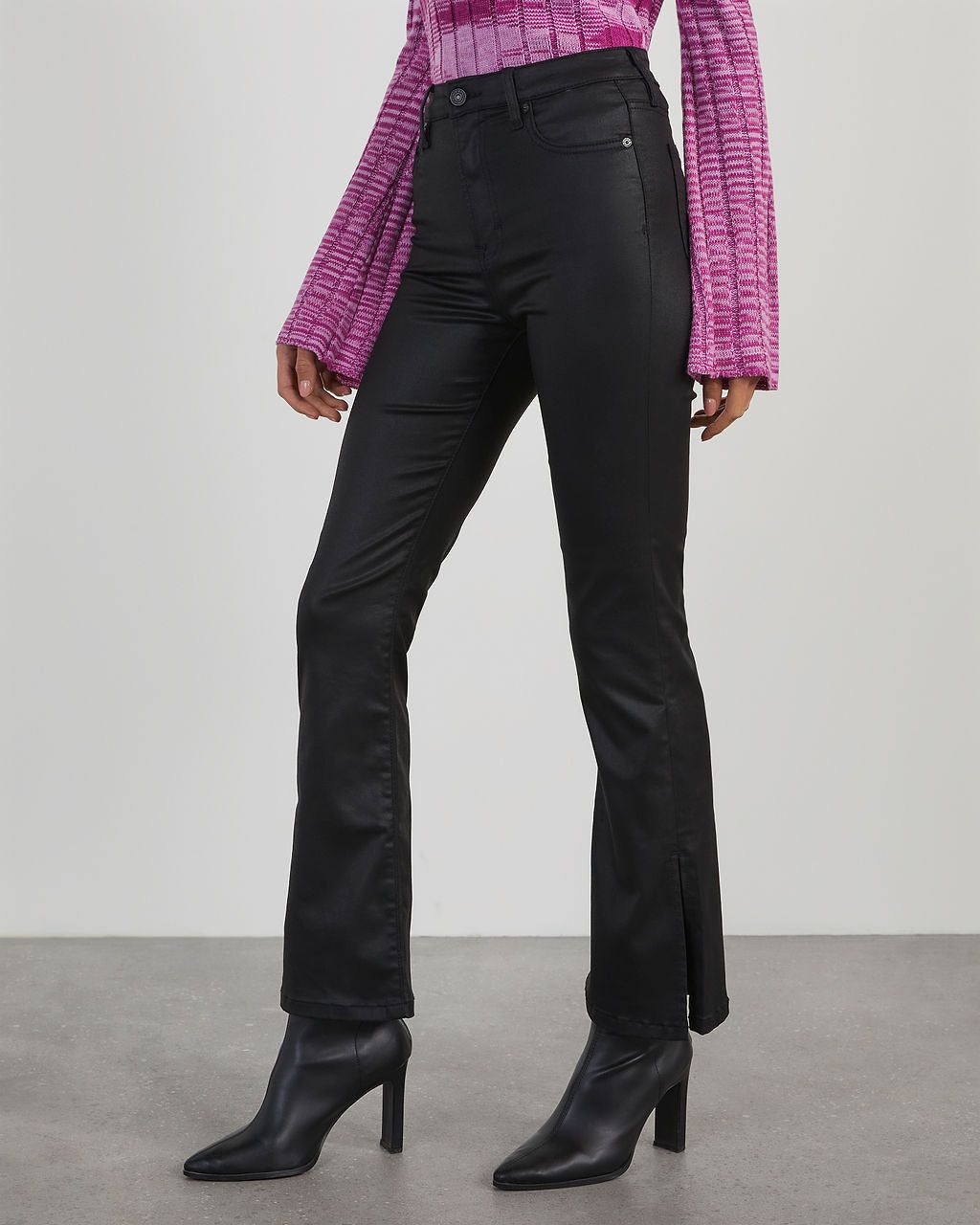 Wednesday High Rise Coated Bootcut Pants sold by Vici product image thumbnail 3