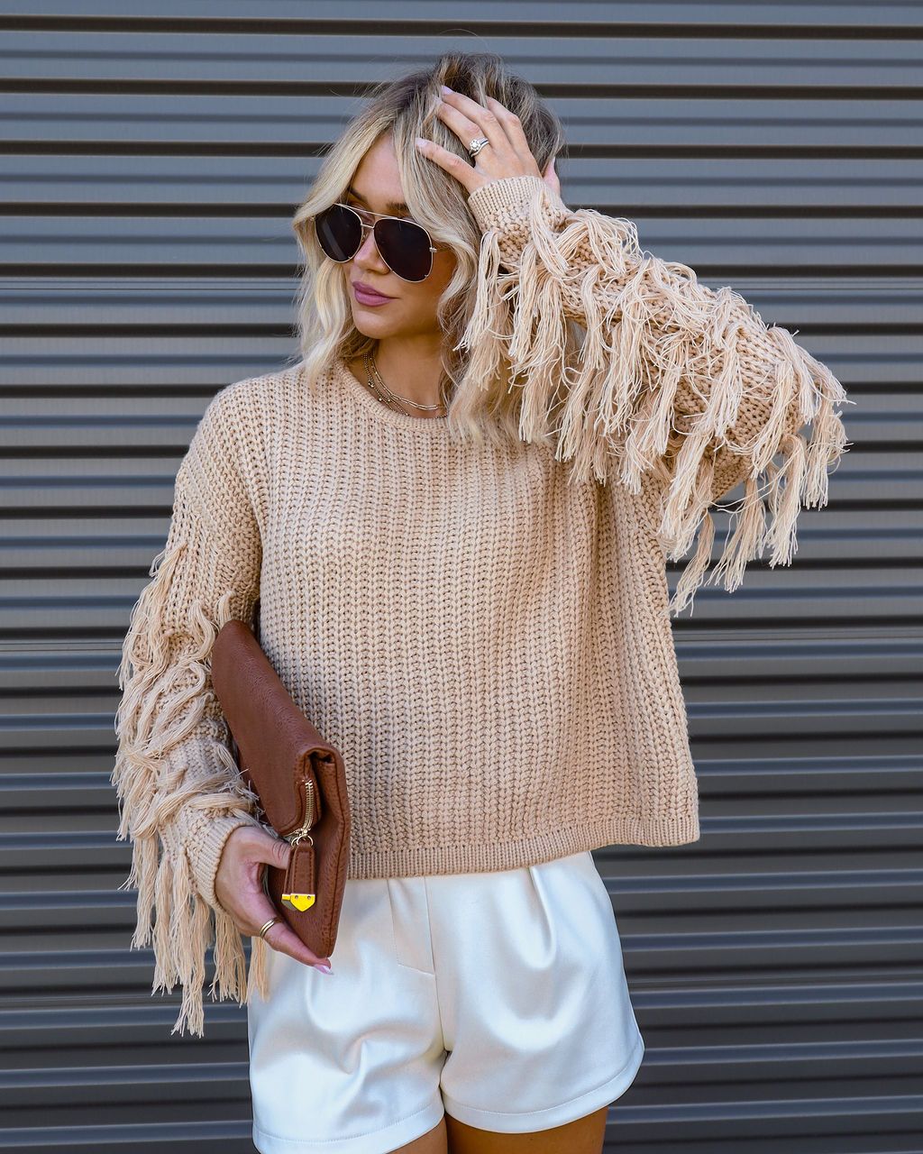 Bowman Fringe Knit Sweater sold by Vici product image thumbnail 3