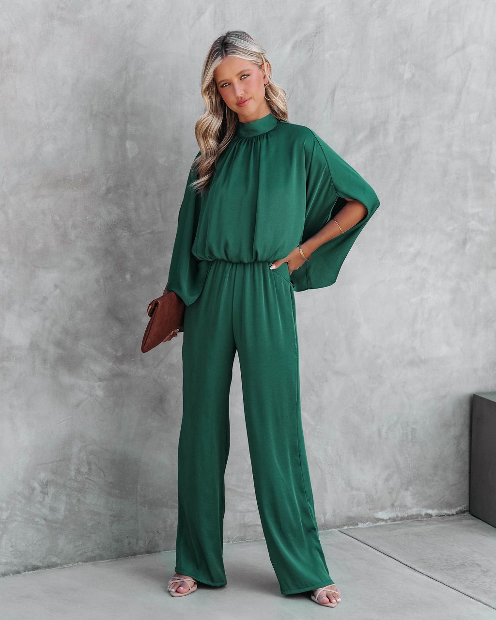 Fiorella Satin Wide Leg Jumpsuit sold by Vici product image thumbnail 3