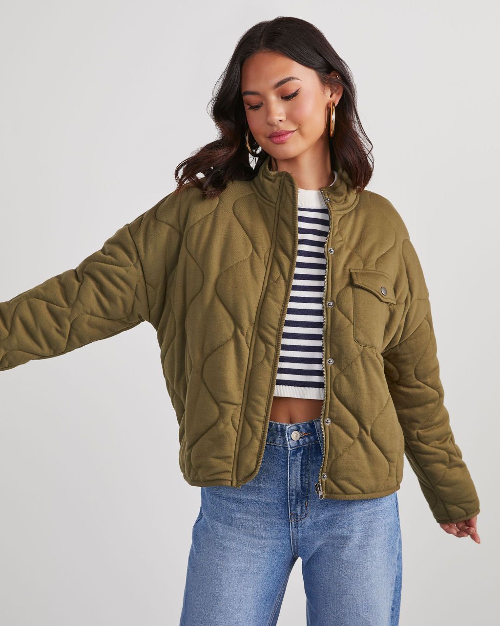 Aaronson Quilted Knit Jacket sold by Vici product image thumbnail 3