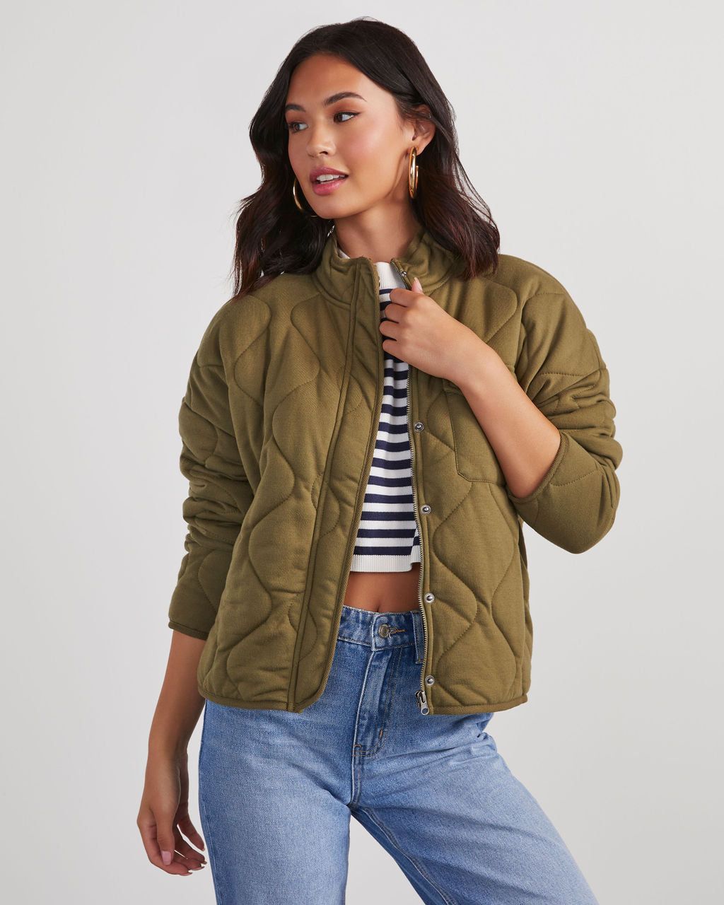 Aaronson Quilted Knit Jacket sold by Vici product image thumbnail 4