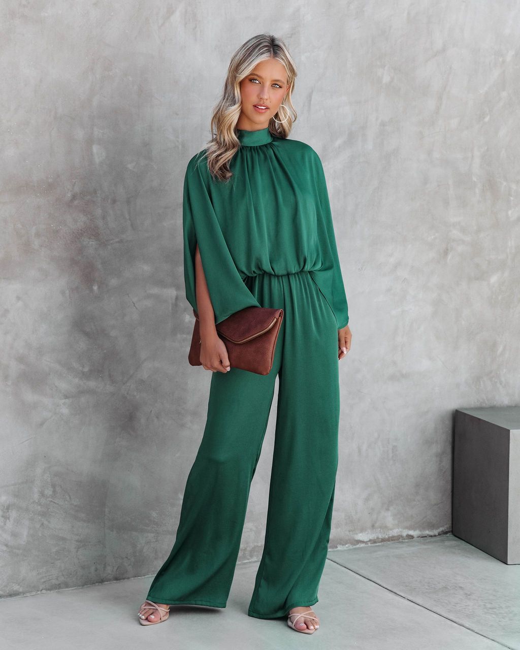 Fiorella Satin Wide Leg Jumpsuit sold by Vici product image thumbnail 5