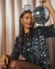 Marca Open Back Sequin T-Shirt Dress sold by Vici