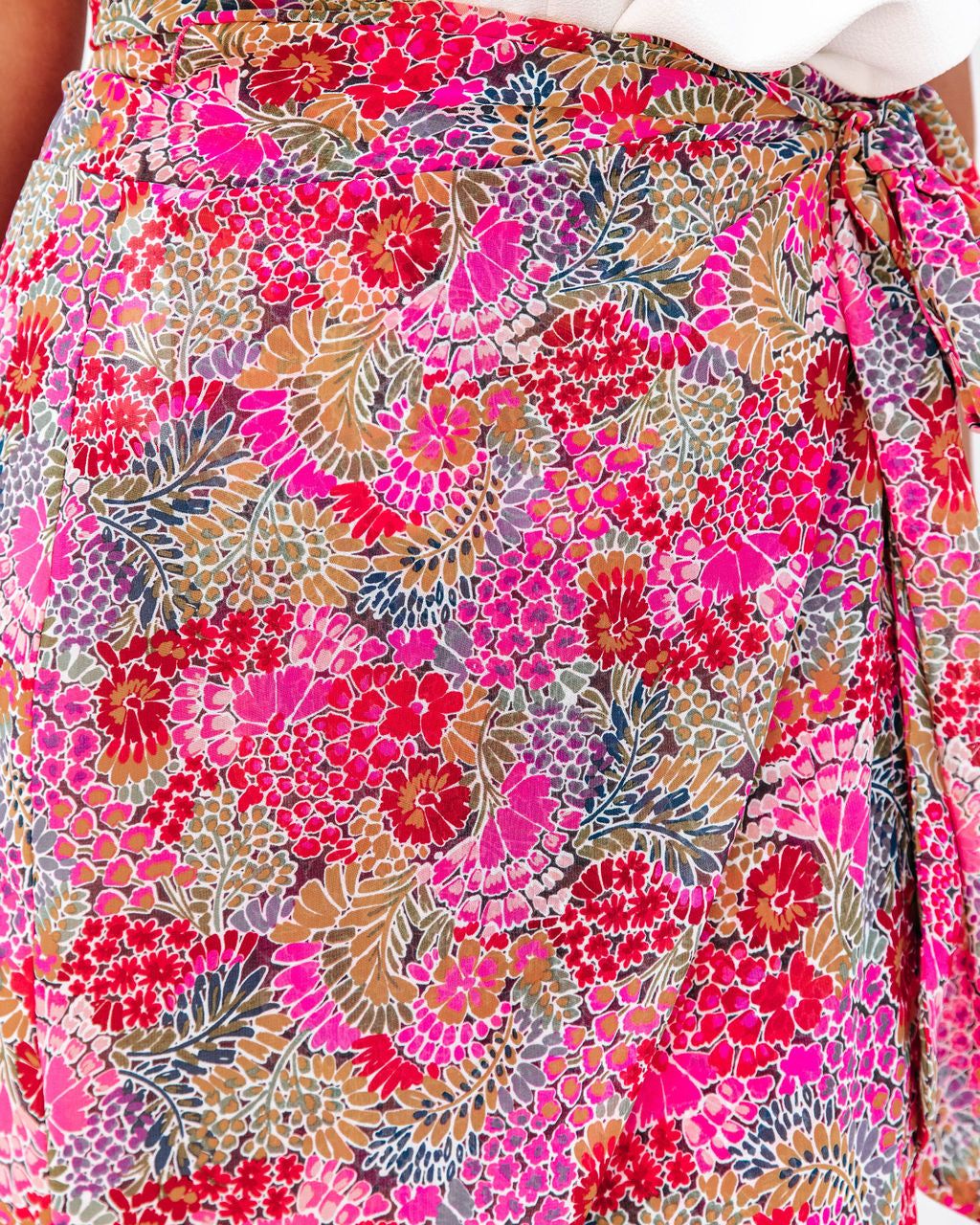Villa For The Summer Floral Wrap Midi Skirt - FINAL SALE sold by Vici product image thumbnail 4