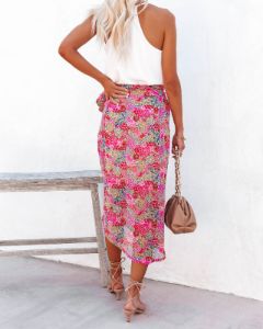Villa For The Summer Floral Wrap Midi Skirt - FINAL SALE sold by Vici
