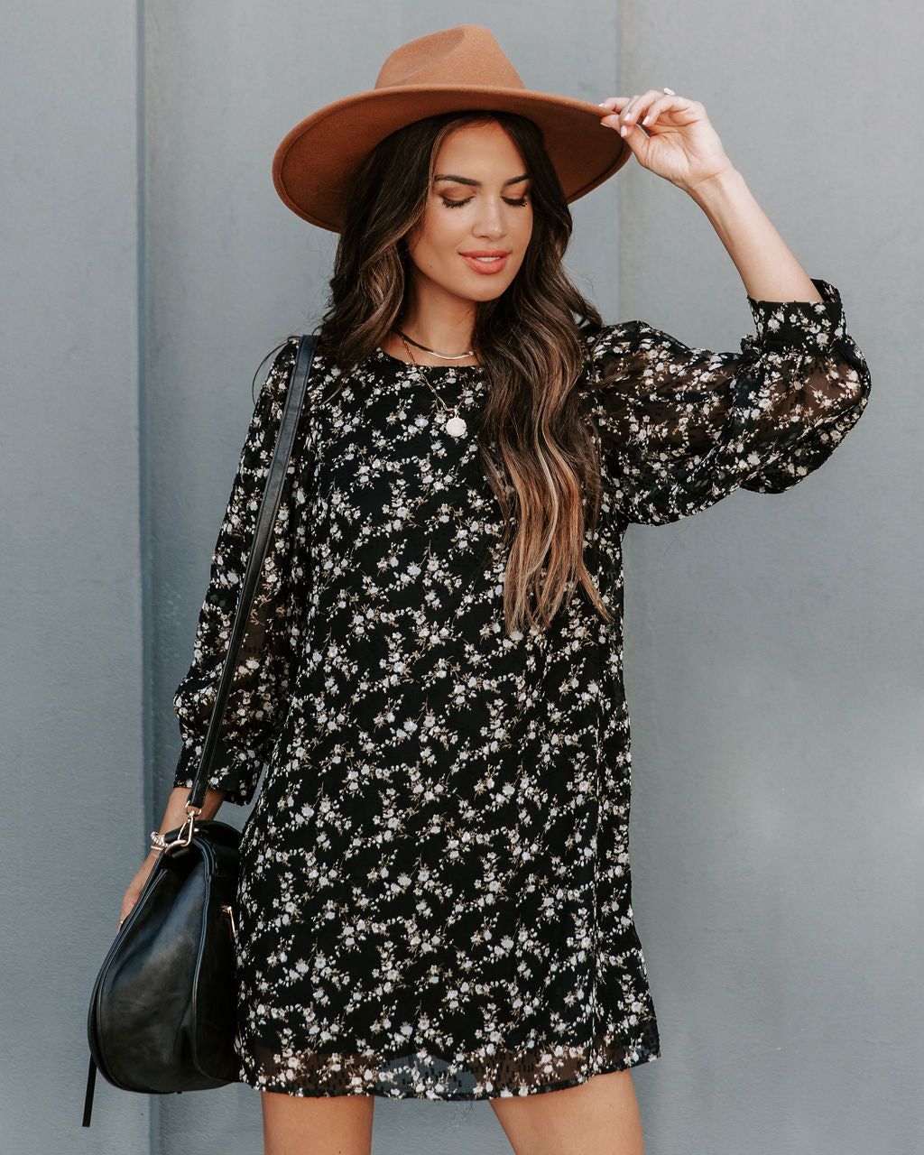 Romani Textured Floral Shift Dress sold by Vici product image thumbnail 3