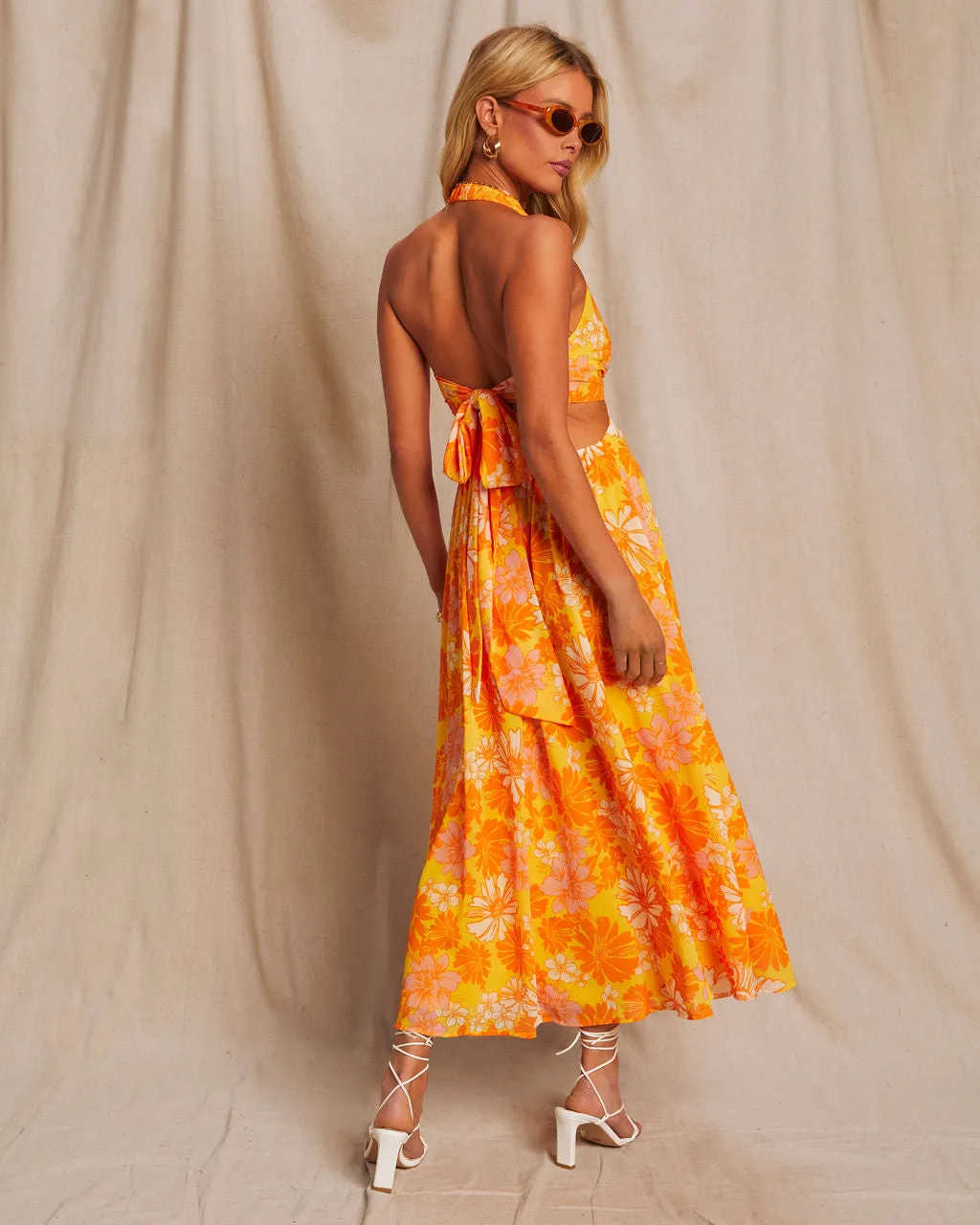 Newport Printed Halter Neck Cutout Midi Dress sold by Vici product image thumbnail 4