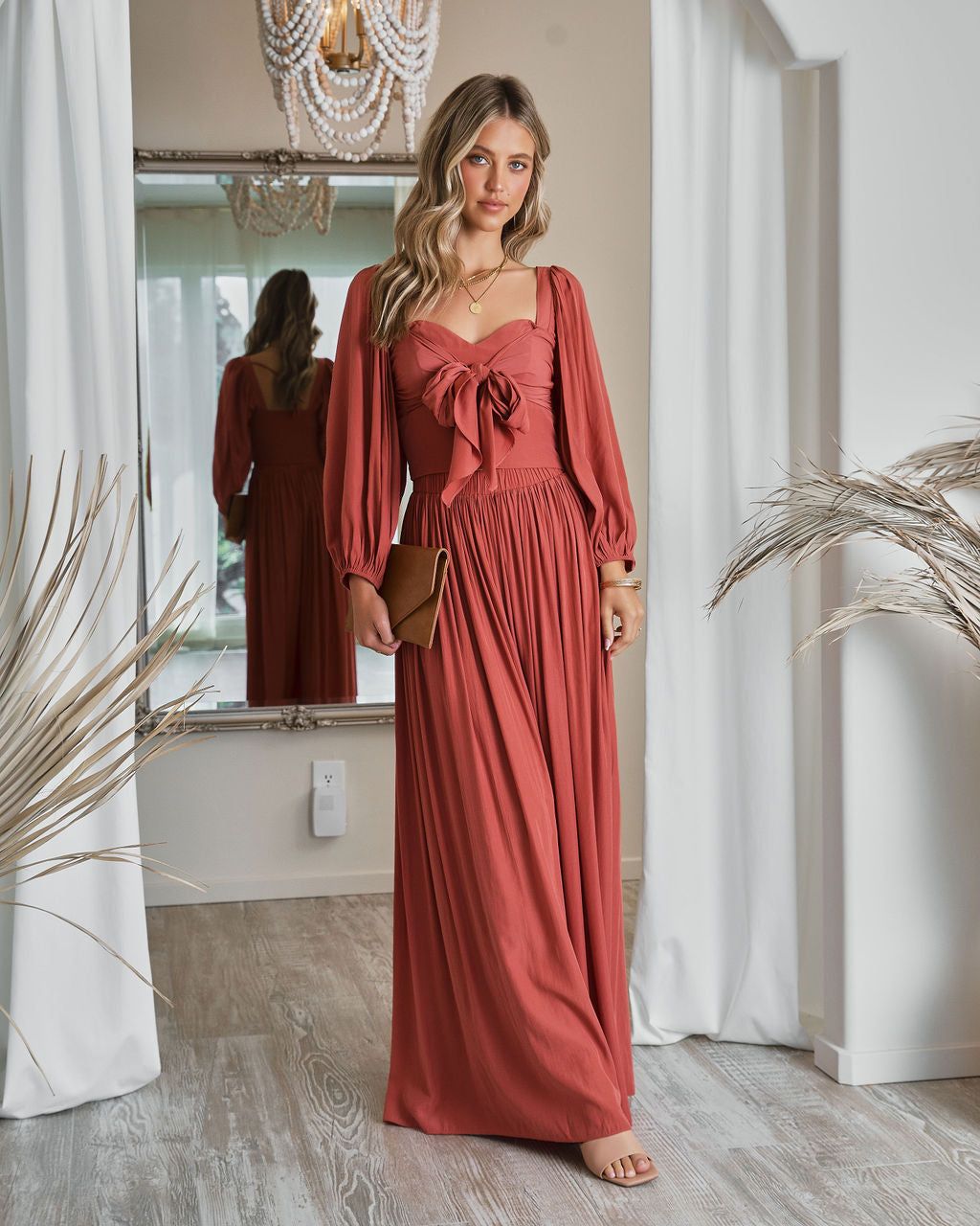 Meriah Front Tie Crop Top - Clay - FINAL SALE sold by Vici product image thumbnail 3