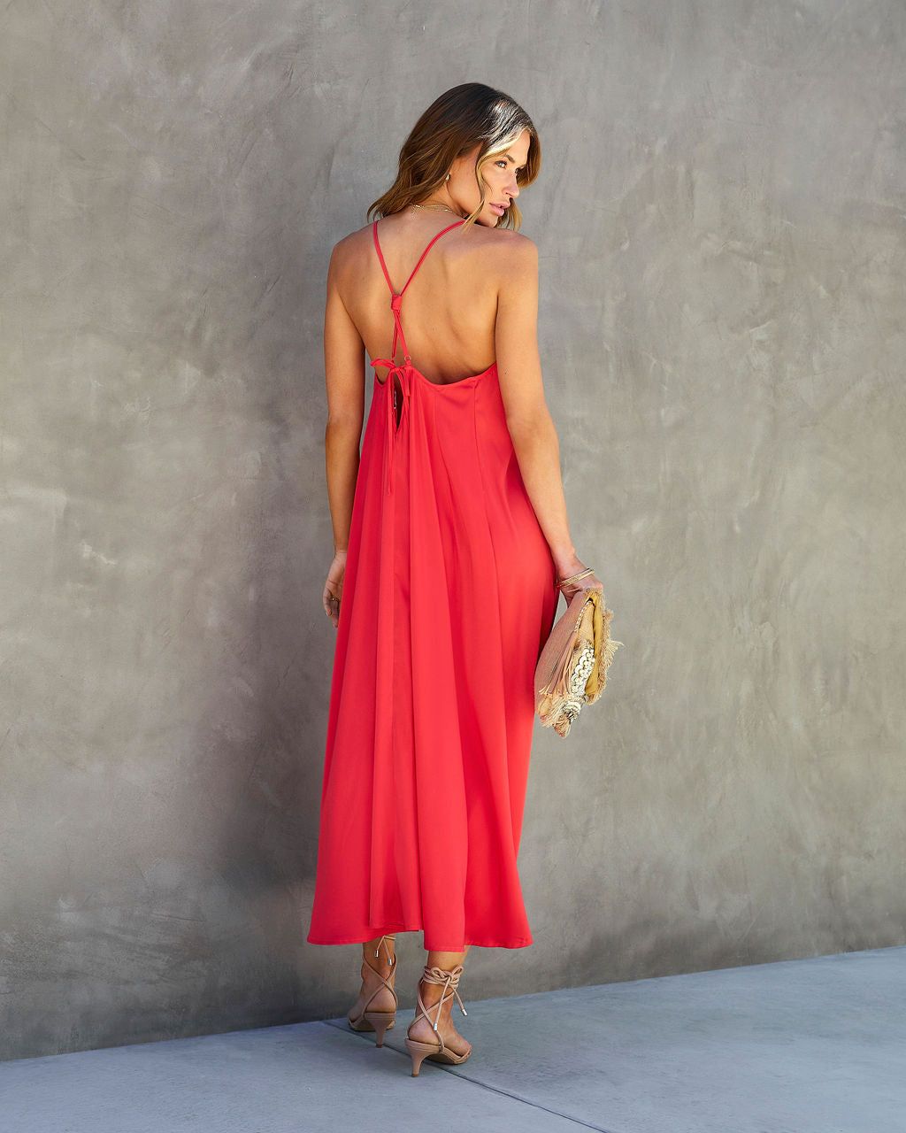 Stay Fabulous Satin Maxi Dress sold by Vici product image thumbnail 2