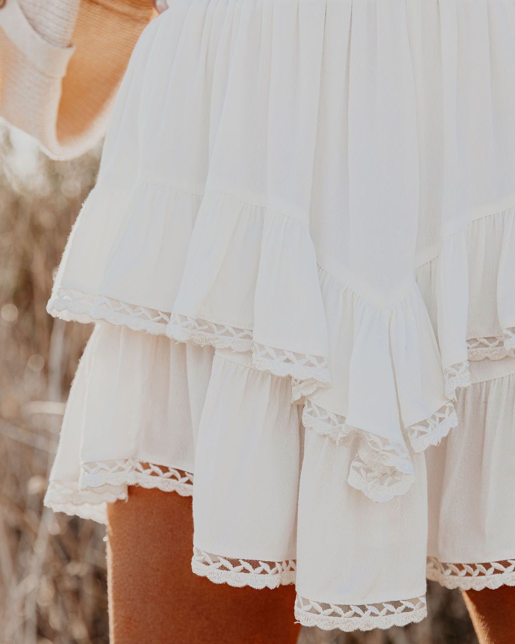 Viana Ruffle Tiered Crochet Mini Skirt - FINAL SALE sold by Vici product image thumbnail 4
