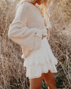 Viana Ruffle Tiered Crochet Mini Skirt - FINAL SALE sold by Vici