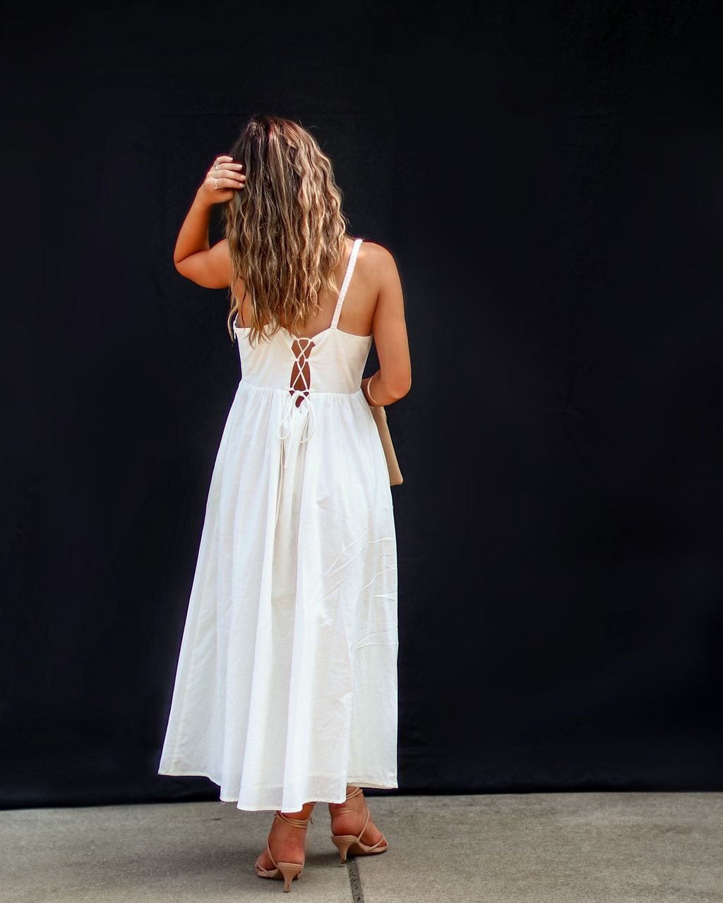 Brighter Days Cotton Linen Blend Pocketed Midi Dress sold by Vici product image thumbnail 2