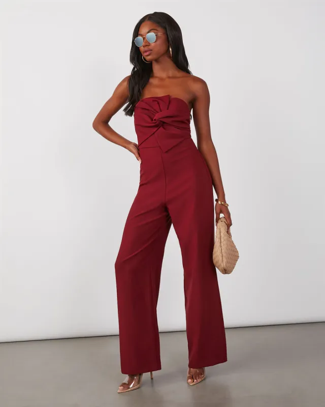 Sugarplum Strapless Wide Leg Jumpsuit sold by Vici