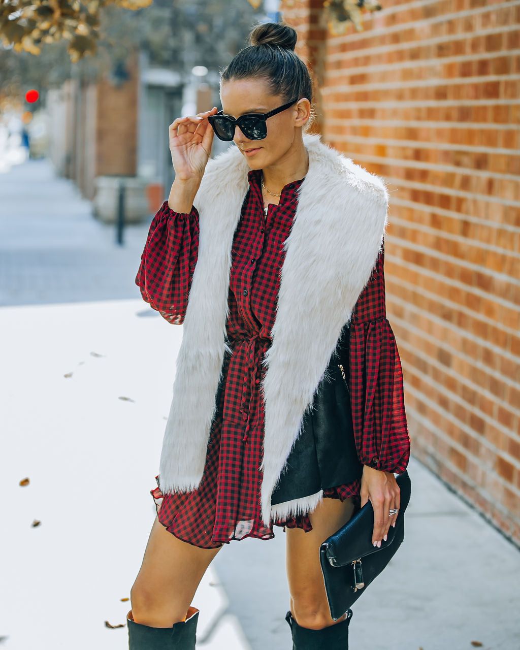 Mammoth Pocketed Faux Fur Lined Vest - Black - FINAL SALE sold by Vici product image thumbnail 8