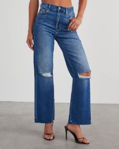 VICI Icon Distressed High Rise Straight Jeans sold by Vici