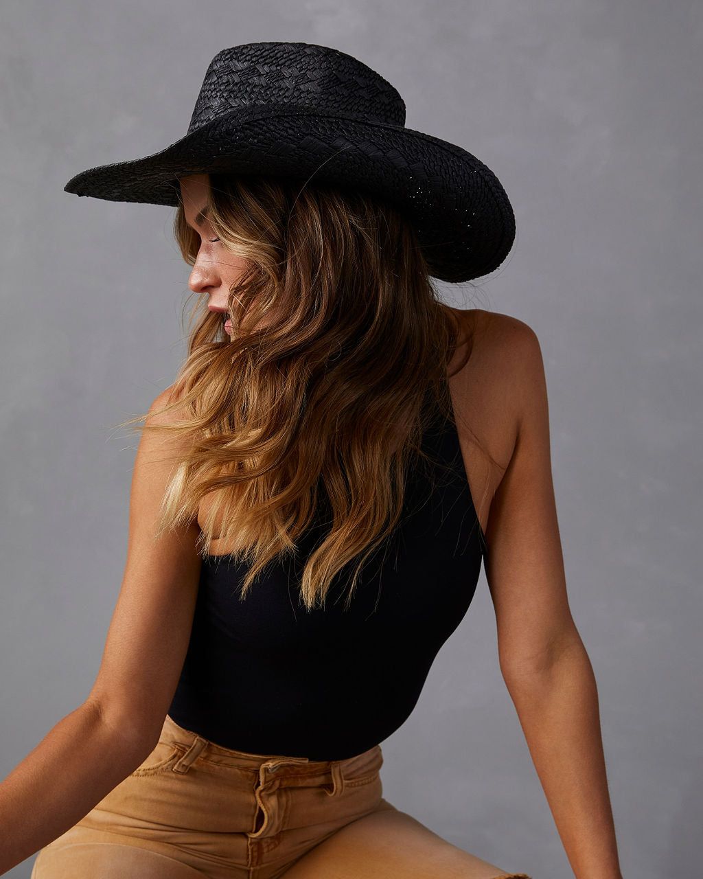 Pensacola Straw Western Hat - Black sold by Vici product image thumbnail 2